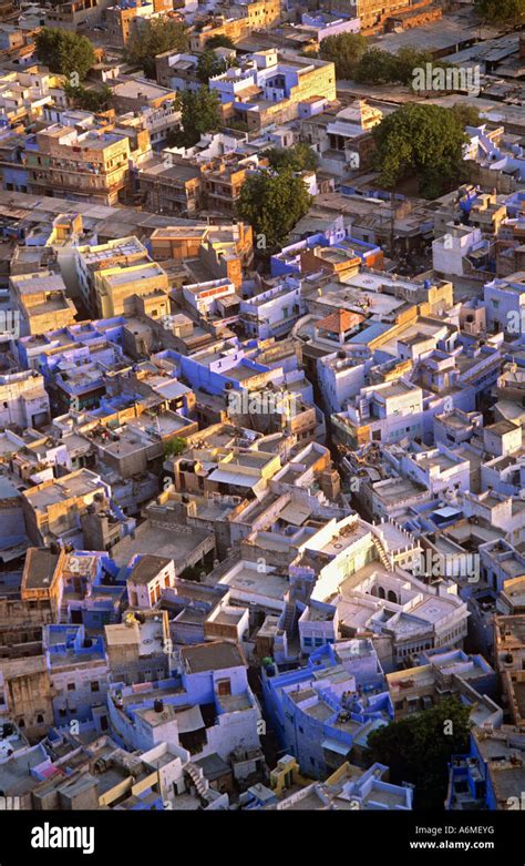 City View Blue Houses Jodhpur Rajasthan India Stock Photo Alamy