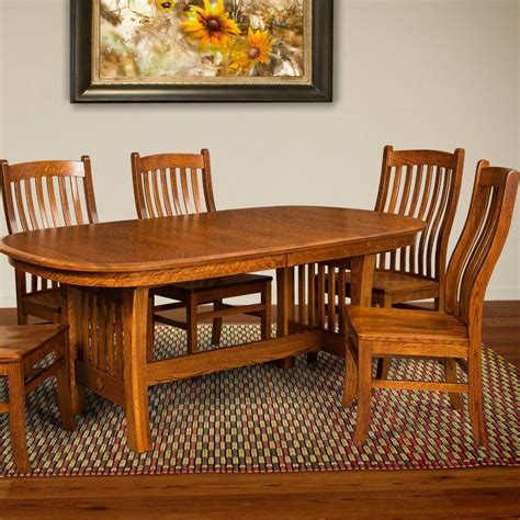Arts and crafts dining table room. Arts and Crafts Trestle Extension Table | Wooden dining ...