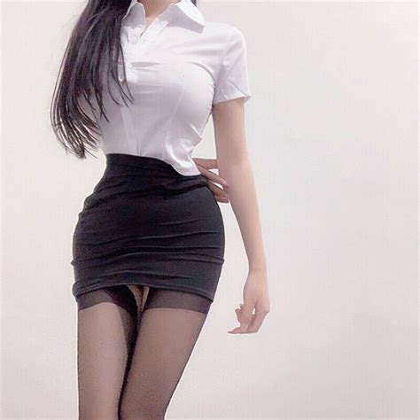 sexy secretary adult cosplay shirt mini skirt stockings teacher office role play ebay