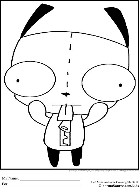 Free Invader Zim Gir Coloring Pages To Print Download Free Invader Zim Porn Sex Picture
