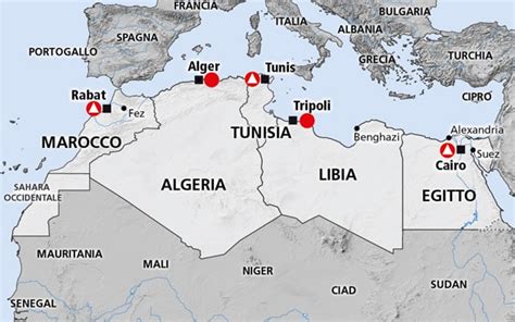 Nord Africa Tunisia Libia Marocco Egitto Algeria