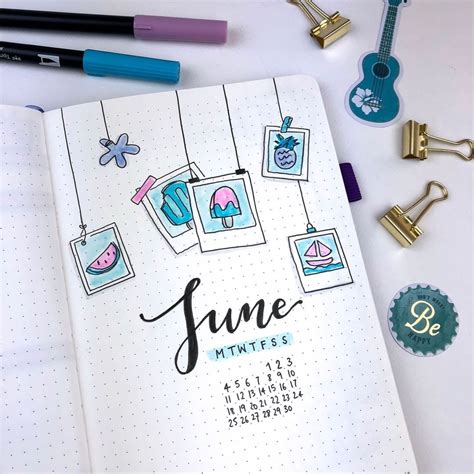 All Set Up In My Bullet Journal For June I Knew I Wanted The Theme To