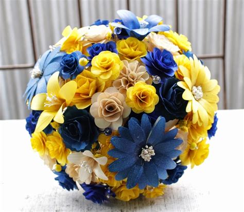 Maybe you would like to learn more about one of these? Royal Blue and Yellow Wedding: Bouquets Made of Wooden ...