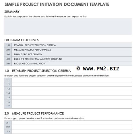 Project Initiation Document Template Project Management Society