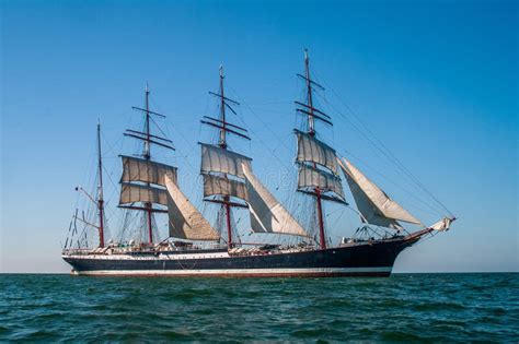 Four Masted Barque Right Side View Stock Photo Image Of Vacation