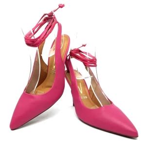 Sapato Scarpin Rosa Pink Vizzano Tiras De Amarração Feminino