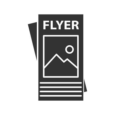 Flyer Mockup Glyph Icon Leaflet Template Silhouette Symbol Negative