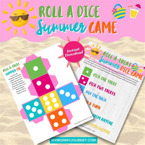 Roll A Treat Summer Dice Game Summer Candy Dice Game Roll A Dice Game