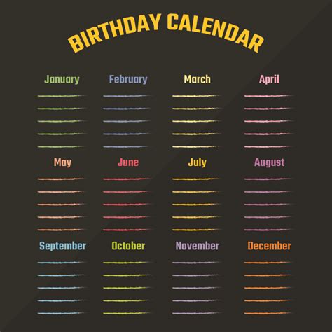 Free Editable Birthday Calendar Template Pin On Bill Organization
