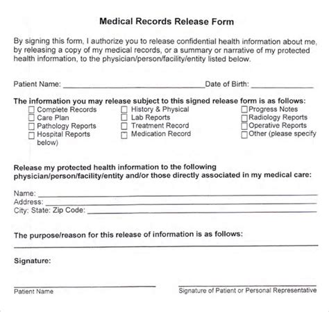 Free 9 Sample Medical Records Release Forms In Pdf