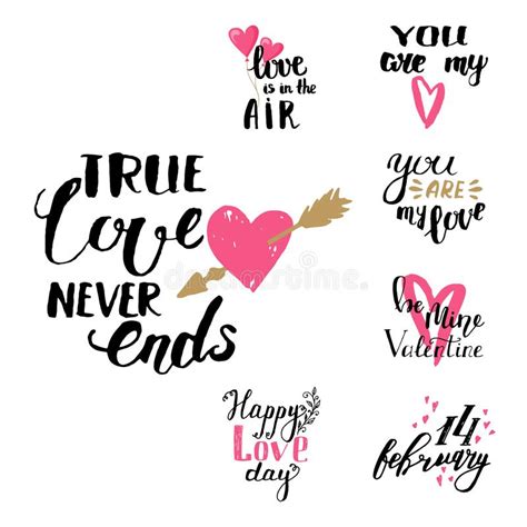 Vector I Love You Text Overlays Hand Drawn Valentine Lettering