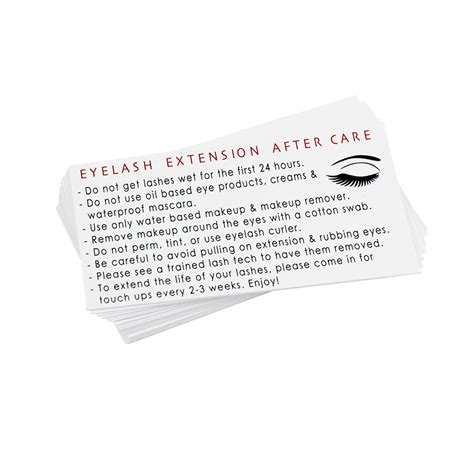 Eyelash Extension After Care Lash Instruction Card And Appointment Cards