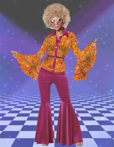 Hot Purple Glitter Afro Halloween 70s Disco Costume Wig Specialty