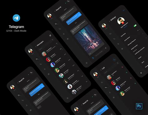 Темная тема для вк | dark theme for vk. Telegram Messenger App - Dark Mode on Behance