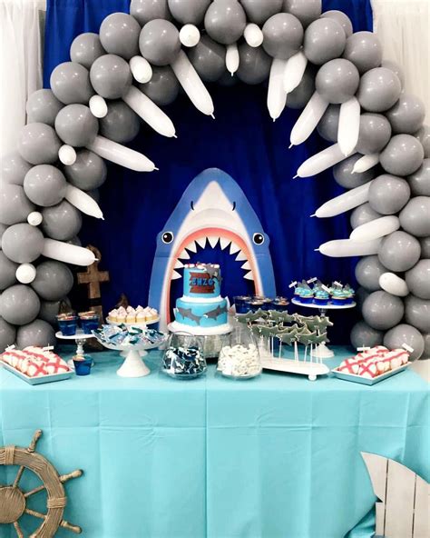 🦈shark Themed For Enzos 6th Birthday Party🦈 Decoration And Set U Shark