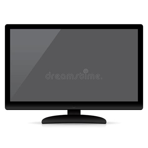 Modern Blank Flat Screen Tv Isolated On White Background Stock Vector