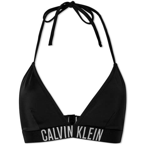 Ck Swim Logo Triangle Bikini Top Black End