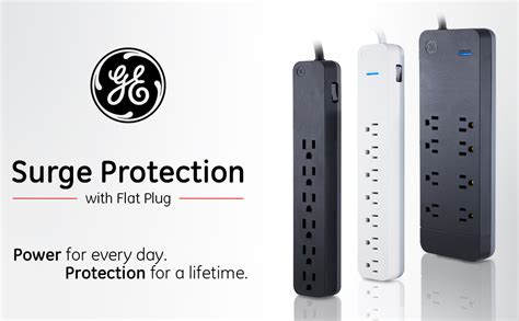 Ge Pro 6 Outlet Surge Protector 2 Ft Extension Cord 620