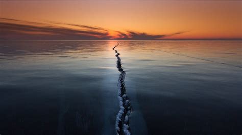 See The Crack At The Edge Of The World On Russias Frozen Lake Baikal