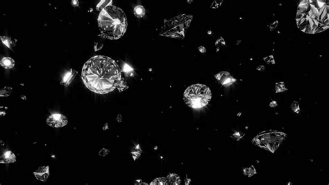 Slowly Falling Shiny Diamonds 4k Computer Render 3d Animation Stock