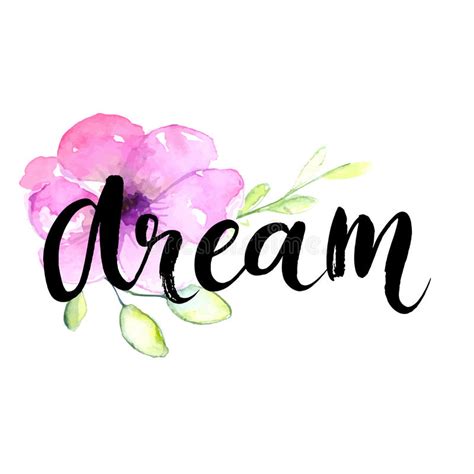 Dream Inspirational Word At Pastel Violet Stock Vector Illustration