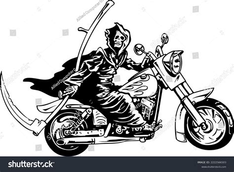 210 Grim Reaper On Motorcycle Images Stock Photos And Vectors Shutterstock
