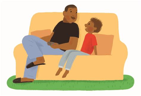 Parent And Child Talking Cartoon