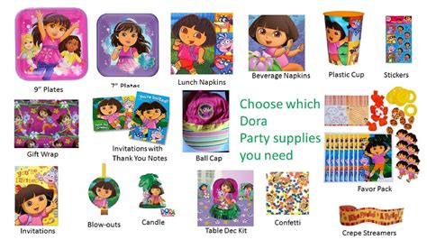 Dora The Explorer Plates Napkins Cups Invitations Favor Pack Etsy