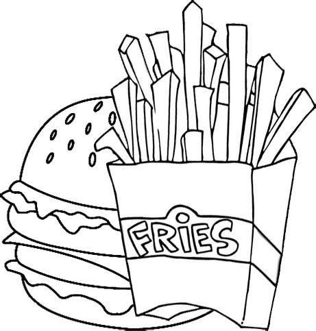 Fried Chicken And French Fries Ready To Color French Fries Fries