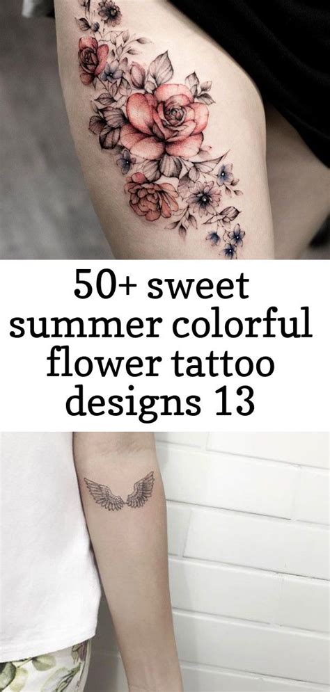 50 Sweet Summer Colorful Flower Tattoo Designs 13 Flower Tattoo