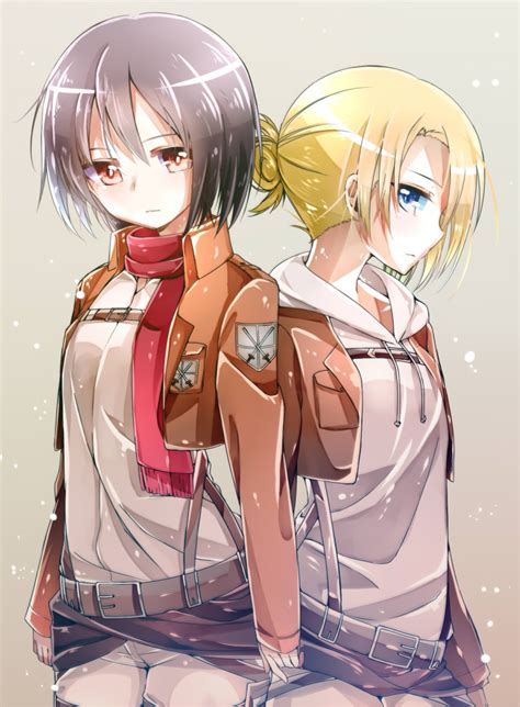 Mikasa Ackerman And Annie Leonhardt Shingeki No Kyojin Drawn By Asuku