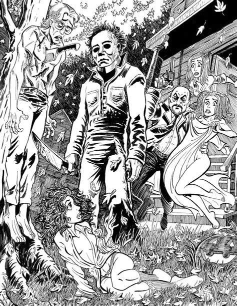 Get the coloring page: Michael Myers | Halloween Coloring Page