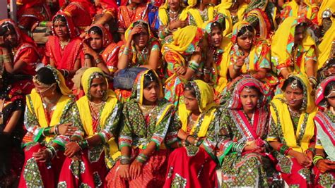 Indian population is polygenetic and is an amazing amalgamation of various races and cultures. PUSHKAR, INDIA - NOVEMBER 21: Indian Girls In Colorful ...