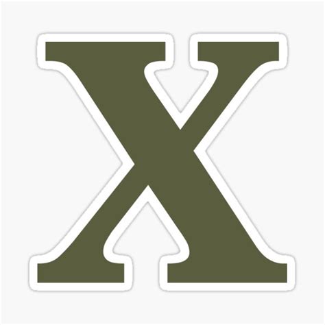 Olive Green Color Letter X Sticker For Sale By DevineDesignz Redbubble