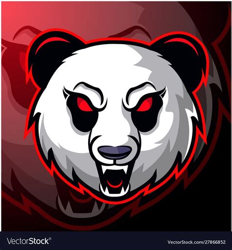 Panda Head Mascot Logo Design Vector Image On Vectorstock Logo Design