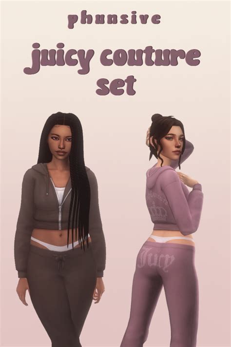 Juicy Couture Tracksuit Set In 2023 Juicy Couture Tracksuit Sims 4