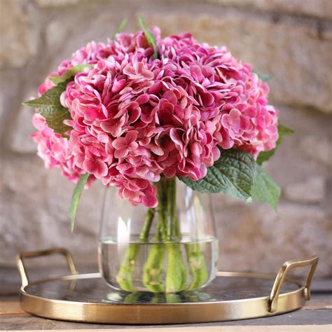 real touch hydrangea spring summer everyday floral arrangement in glas darby creek trading