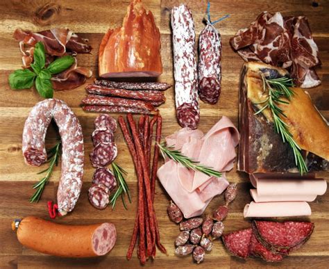 Cold Meat Assortment With Delicious Salami And Fresh Herbs Variety Of