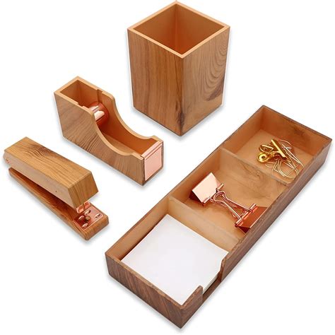 Wood Grain Acrylic Stationery Setoffice Supplies Kits