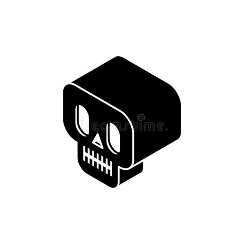 Skull Isometric Style Icon Cranium Sign Vector Illustration Stock