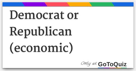 Democrat Or Republican Economic