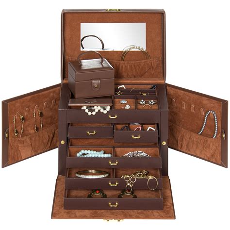 Bcp Leather Jewelry Box W Velvet Interior Ebay