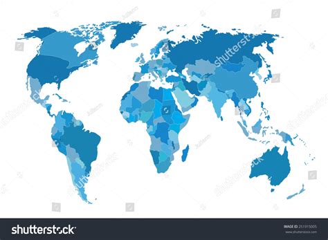 Political Map World Gray World Mapcountries Stock Vector Royalty Free