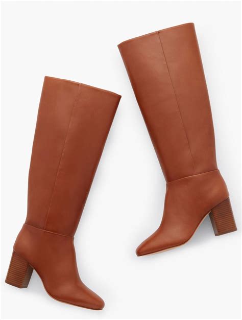 Darcy Tall Nappa Boots Cognac Womens Talbots Boots — Bypaths And Beyond