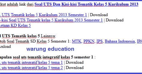 Download soal k13 kelas 3 sd/mi. download Soal UTS Dan Kisi-kisi Tematik Kelas 5 Kurikulum ...