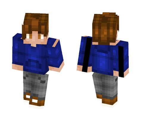 Download Cool Boy In A Blue Hoodie Minecraft Skin For Free