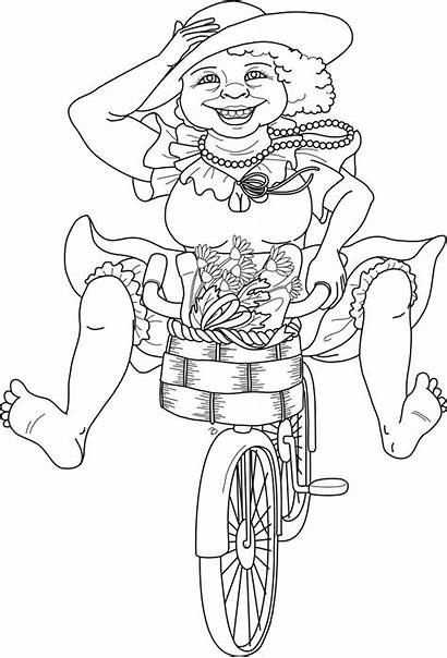 Coloring Stamps Digital Pages Nell Digi Bicycle