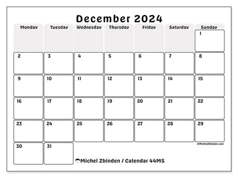 Calendar December 2024 Boxes Ms Michel Zbinden Au