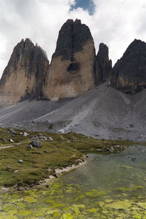 The Three Peaks Of Lavaredo In The Italian Dolomites Stock Image