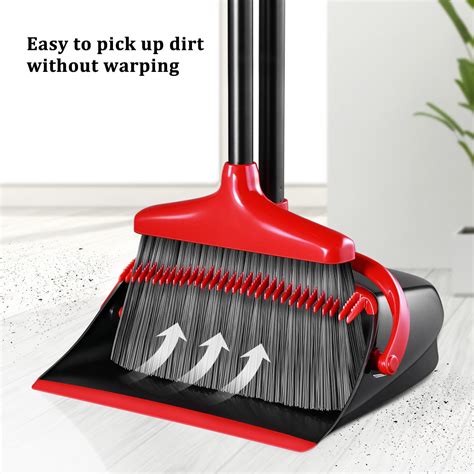 Upgraded Broom And Dustpan Set Extendable Broomstick And Dust Pan Combo